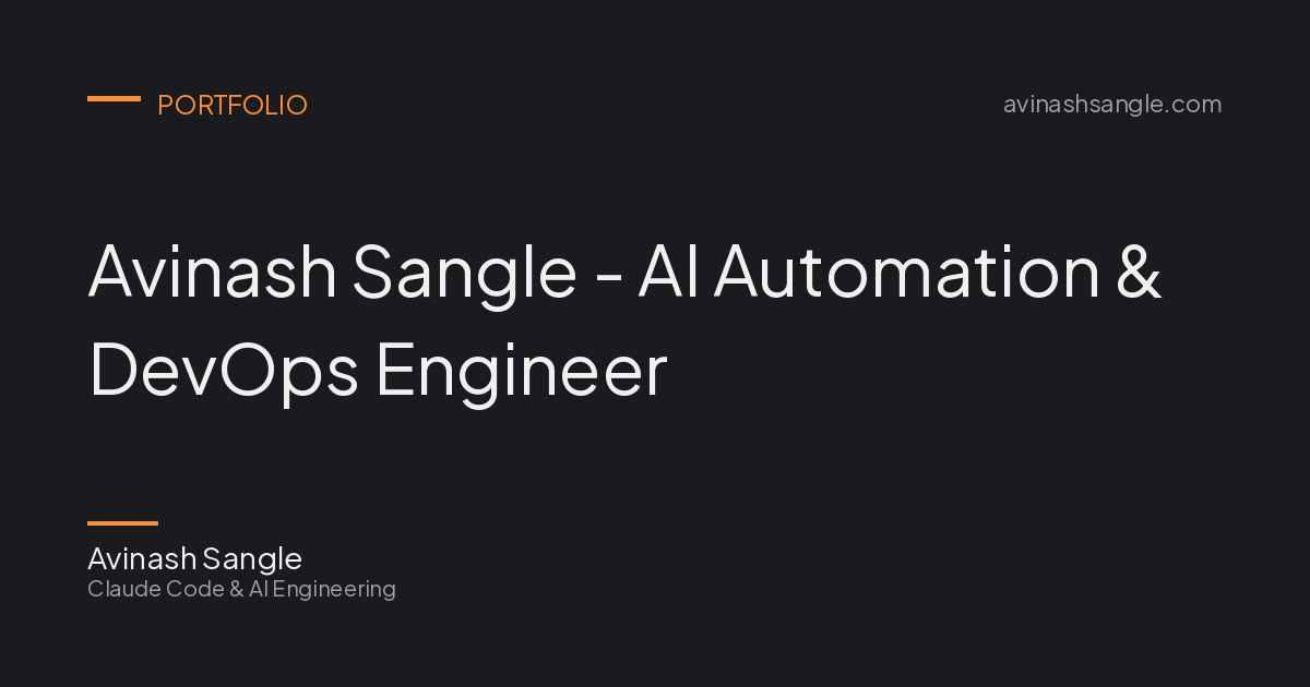Avinash Sangle | AI Automation & DevOps Engineer